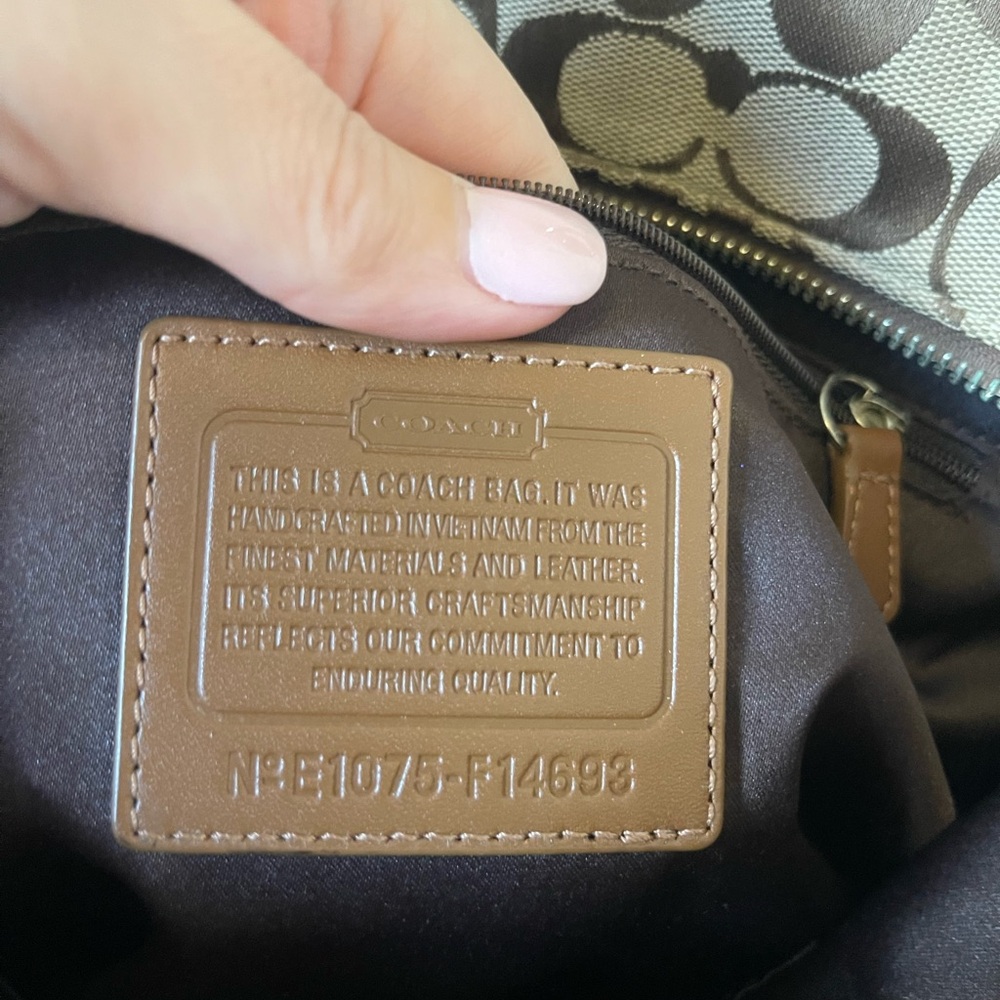 Coach Tan & Brown Signature Tote - F14698 - Picture 7 of 7